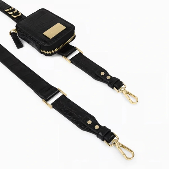 IDEAL OF SWEDEN BLACK CROC IPHONE 12/12 PRO NECKLACE/ CROSSBODY CASE - Picture 4 of 10